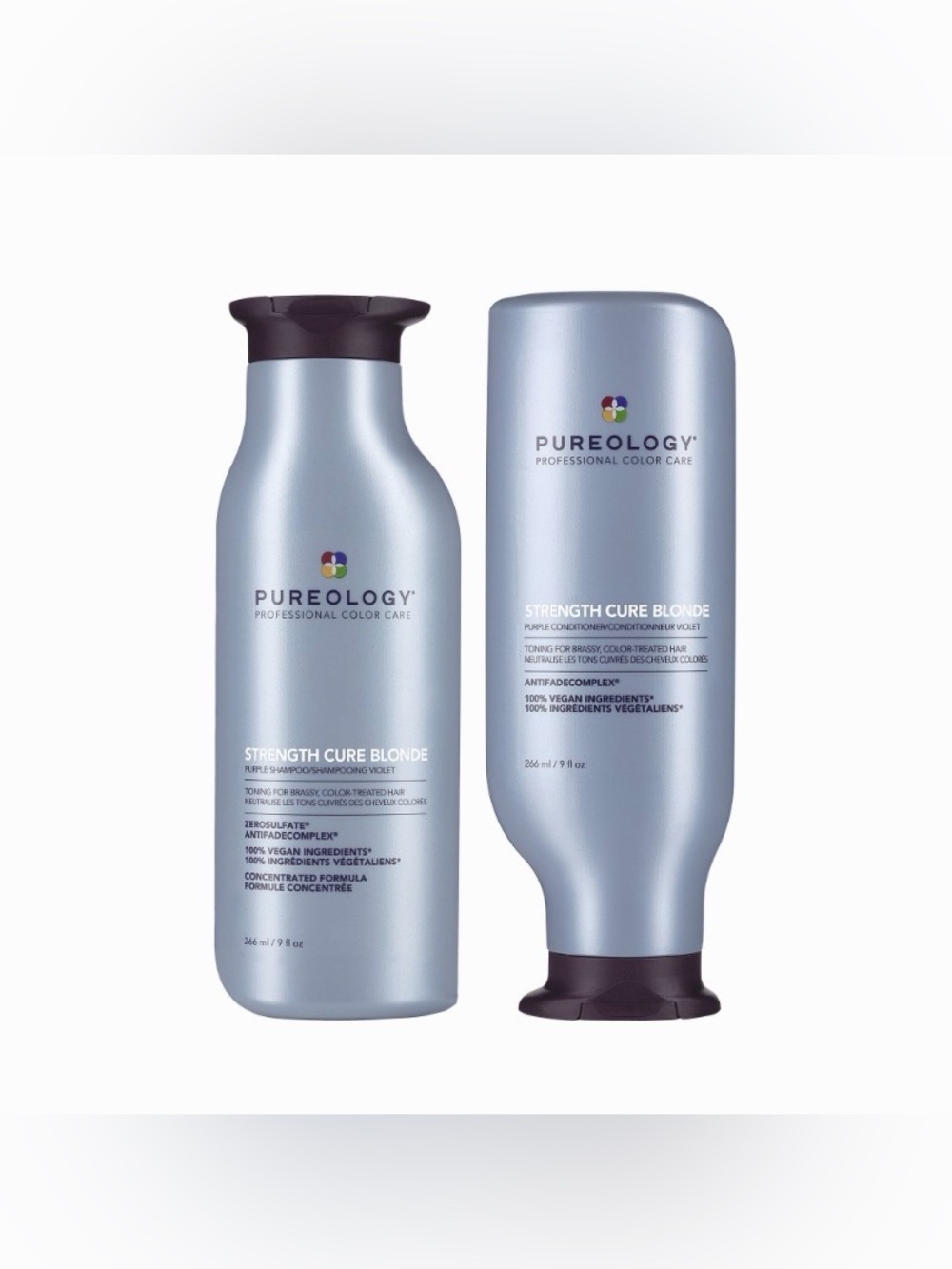 PUREOLOGY STRENGTH CURE BLONDE SHAMPOO AND CONDITIONER DUO 9oz EACH!